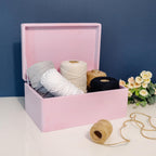 Creative Deco Large Pink Wooden Box Storage with Hinged Lid | 11.8x7.87x5.51in (+-0.5) | Keepsake Gift Box for Tool Dog Toy Kitchen Storage | ROUGH UNSANDED Wood Chest Trunk