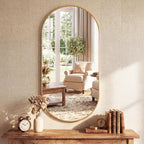 DUMOS 24" x 48" Oval Bathroom Mirror, Gold Wall Mirrors with Metal Frame, Tempered Glass, Morden Vanity Mirror for Over Sink, Entryway, Living Room, Bedroom, Horizontal or Vertical