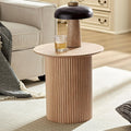 17.71 inch Round Side Table Circle Small Accent Table for Living Room Circle Bedside Table for Bedroom Oak
