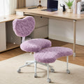 Meditation Chair Plus, Cross Legged Chair with Wheels, Adjustable Height, ADHD Kneeling Seat Criss Cross Desk Chairs with Adjustable Stool, Flexible Design for Fidgety Sitters, Violet Faux Fur