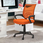 Shahoo Office Chair Swivel Task Seat with Mid-Back, Ergonomic Waist Support, Mesh, Orange