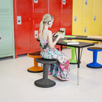 Flash Furniture Carter Adjustable Height Kids Active Stool - Flexible Gray Stool for Classroom and Home - Non-Skid Bottom - Rubberized Seat - 14" - 18" Seat Height