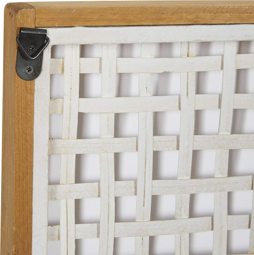 Deco 79 Farmhouse Wood Square Wall Clock, 24" x 2" x 24", White