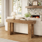 LITTLE TREE 63 Inches Long Console Table for Entryway, Sofa Table Behind Couch, Wooden Entry Table Foyer Hallway Table, Industrial Console Sofa Table for Living Room, Oak Color