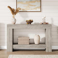 Garvee Farmhouse Console Table for Living Room, Long Console Table for Entryway, 2-Tier Large Sofa Table with Storage, Entryway Entry Table for Entrance, Hallway, Grey, 47"