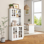Modern Kitchen Pantry Cabinet, Freestanding Storage Cabinet with Hutch, for Dining Room,for Kitchen Home