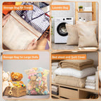 SATINIOR 2 Pack Extra Large 100% Cotton Mesh Laundry Bags 43 x 35 Inch Jumbo Cotton Mesh Large Delicate Bags with Sturdy Zippers Washing Machine Bag for Coats, Blankets, Bedding, Toys, Pet Items