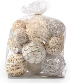 ANDALUCA Large Decorative Balls Bowl Filler Decor Orbs White & Cream (Natural White)