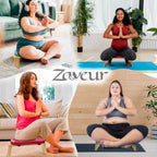 Zaveur Bamboo Meditation Bench with Cushion - Foldable Bench for Multiple Seating Angles - Kneeling Chair Meditation Stool - Yoga Chair Prayer Bench for Deeper and Longer Meditation - Black