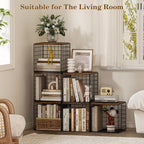 Dmevkic 2 Cube DIY Stackable Small Bookcase,Bookshelf for Small Spaces,Cube Storage Organizer for Living Room, Bedroom, Home Office,12.2" x 12.2" x 12.2"