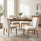 MALOL Dining Chair Set of 4, Upholstered Fabric Kitchen Side Chairs with Solid Wood Legs, Comfortable Seating for Kitchen, Dining Room & Restaurant, Camel