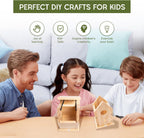 HPC Decor 2 Pack Bird Houses for Outside w/Chain,Natural Wooden Birdhouses Kit for Outdoors w/Predator Guard,Hanging DIY Bird House Kit & Woodworking Adult Crafts,Hummingbird,Birdhouse Kits for Kids