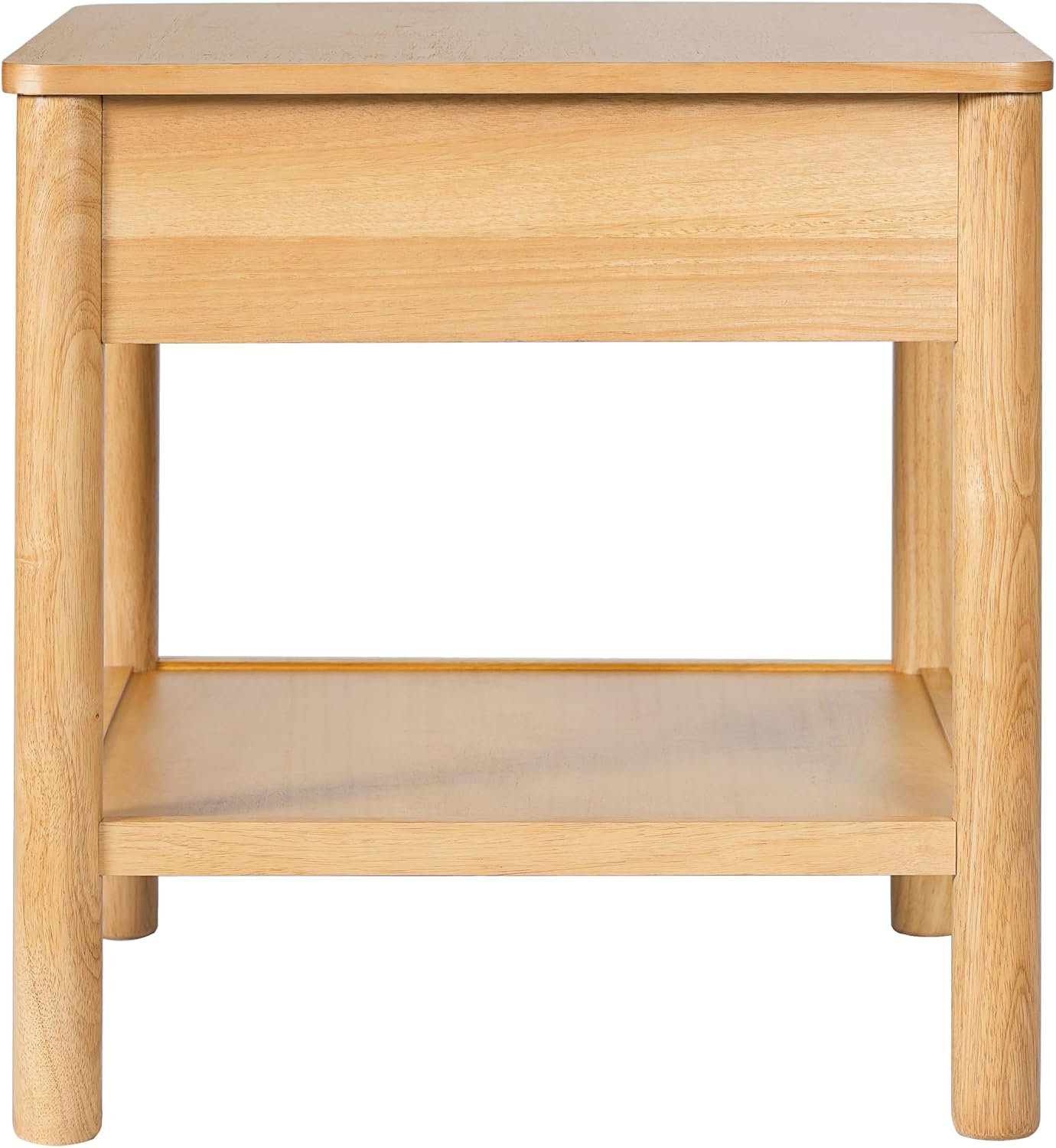 Christopher Knight Home Aurl Rectangular End Table, Wooden Side Table with Drawer, Nightstand with 1 Open Shelf Storage, Item Organize Desk, Sofa Side Tables for Living Room Bedroom, Natural