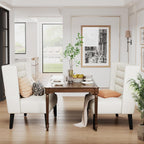 Andeworld Modern Loveseat Settee Bench Sofa Couch, Upholstered Banquette Dining Bench with Back for Dining Living Room Hallway or Entryway Seating,White