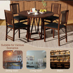 POWERSTONE Folding Dining Chairs Set of 2, Space Saving Foldable Kitchen Chairs with Padded Seat, Slatted Backrest, Solid Wood Frame, No Assembly for Dining Room Apartment Small Spaces