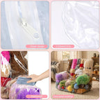 Clear Stuffed Animal Storage Chair, 0.25mm Thick Transparent Stuffed Toy Cover Bean Bag Waterproof Zipper Organizing Accessories for Pillows Cushions Clothing & Doll