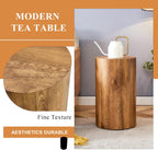 Wooden End Table Round Side Table Imitation Marble Grain Coffee Table Modern Bedside Nightstand Table for Living Room,Office, Apartment,Fully Assembled