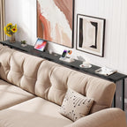 GRLEAF 78" Sofa Table with Built-in Power Strip (2 AC Outlets & 2 USB Ports) – 4.9ft Power Cord, Metal Frame, Easy Assembly, Long Couch Table Behind Sofa, Living Room and Home Office | Charcoal Gray