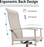 Outdoor Swivel Rocker Dining Chair Set of 2, All Weather Patio Dining Chair with Textilene High Back and Metal Frame, Backyard, Lawn Garden and Deck Porch Patio Furniture Set