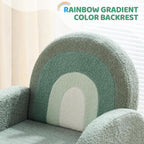 JOYMOR Kids Sofa, Toddler Armchair with Full Teddy Fleece Coverage, Ultra-Soft & Plush, Sturdy Base for Boys and Girls, Green