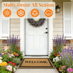 Kelarea Coco Coir Welcome Door Mat with Heavy Duty Backing, 17" x 30" Non-Slip, Easy Clean Mat for Front Door, Entrance, Porch, Indoor/Outdoor