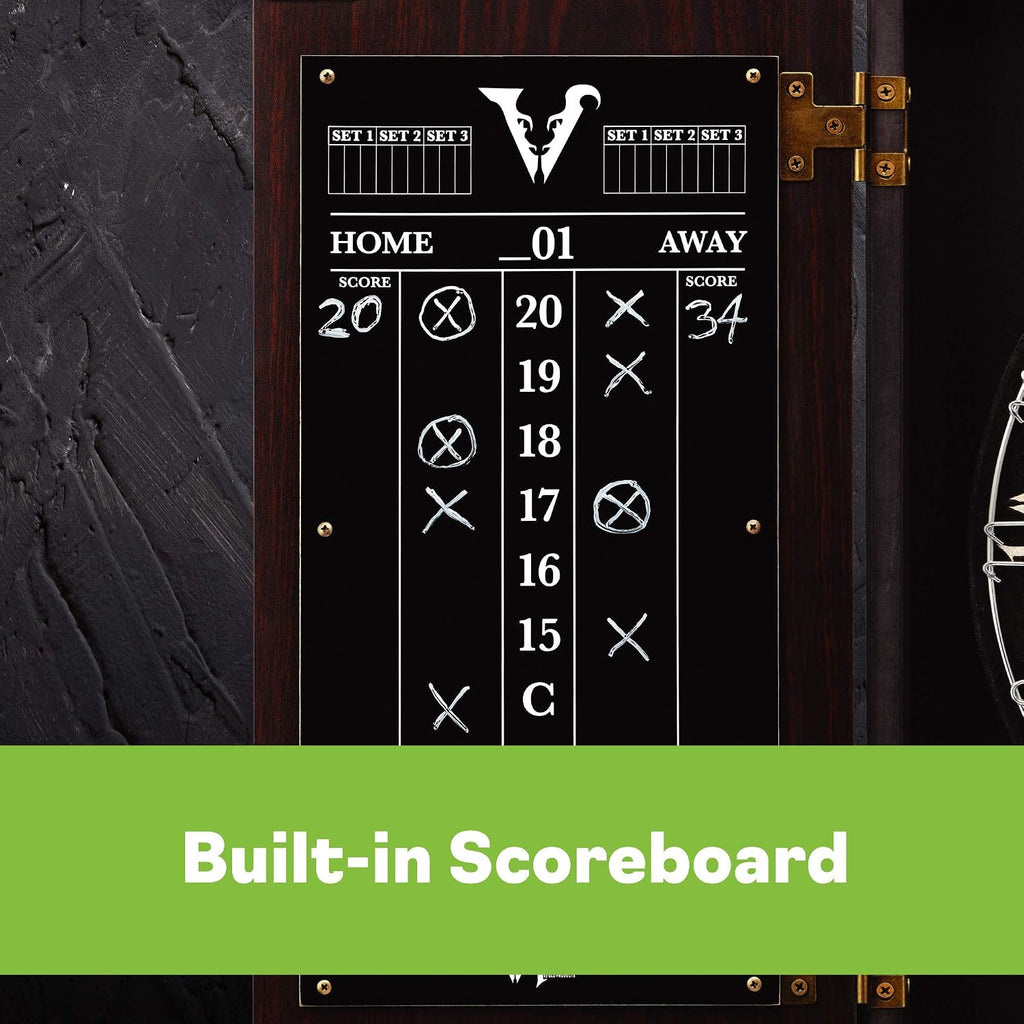 Deluxe Dartboard Cabinet with Integrated Pro Score and Cricket Scoreboard