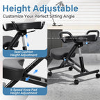 Kneeling Chair Ergonomic with Armrests Locking Casters 22.4"-26.3" Height-Adjustable Postures Seat 220 Lbs for Home Office Meditation Black