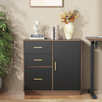 ModernMate 3 Drawer Office File Cabinet with Shelves, MDF Home Office Organizer, Compact Filing Cabinet for Bedroom Living Room, Adjustable Shelf, Anti-Tip Kit Included, 31.5" W x 13.8" D x 30" H