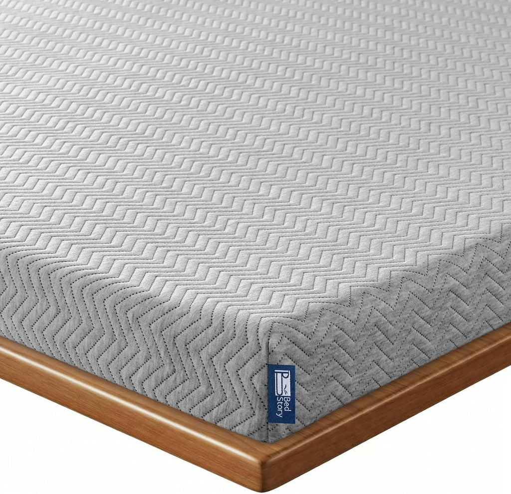 BedStory 3 Inch Queen Size Extra Firm Mattress Topper, Quiet Luxury Memory Foam Pad for Pain Relief, Bamboo Charcoal & Green Tea Infusion, Skin-Friendly, CertiPUR-US Certified