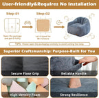 Giant Bean Bag Chair for Adults, Teens and Kids, Cozy Fluffy Corduroy Beanbag Chair with Filler, Large Floor Lounge Sofa for Living Room, Bedroom, Dorm, Gaming and Reading (XL-Navy)