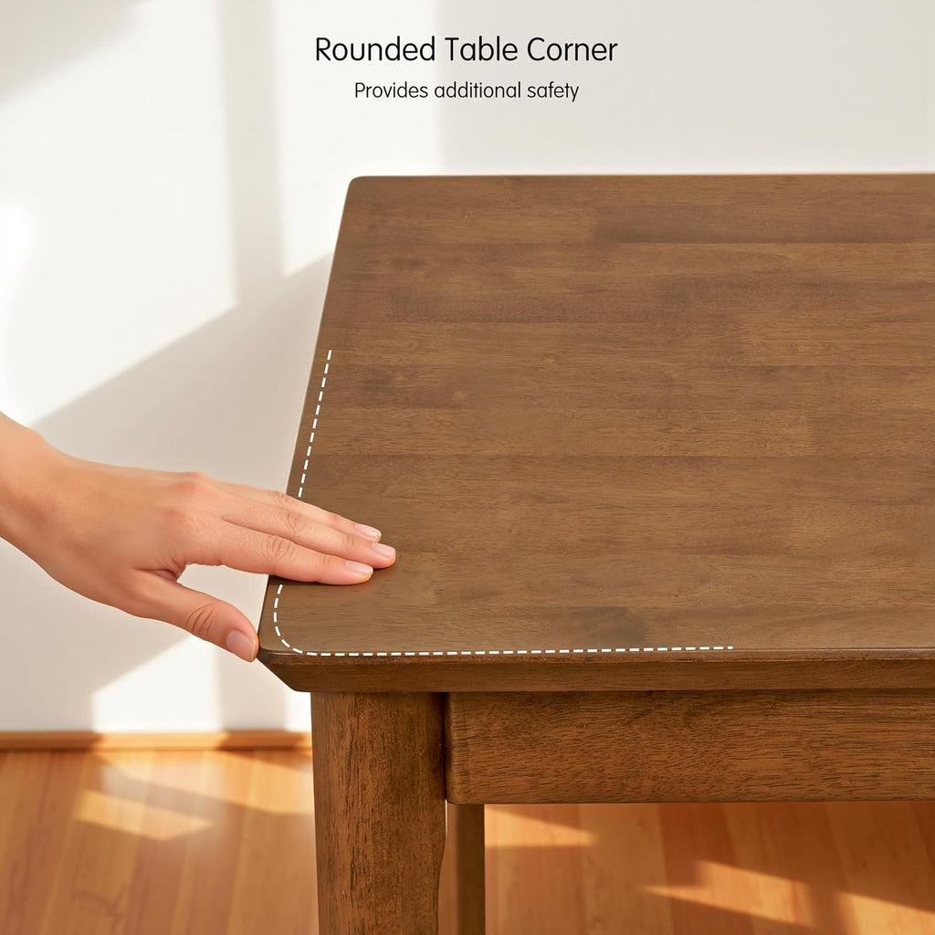 Hokway Small Dining Table, 43 Inch Rectangular Solid Wood Kitchen Table for Small Space, Easy Assembly, Dining Room Table for Home, Apartment, Office, Walnut