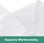 Biscaynebay Wrap Around Bed Skirts with Split Corners for Queen Beds 15" Drop, White Adjustable Elastic Dust Ruffles Easy Fit Wrinkle Resistant Silky Luxurious Fabric Machine Washable