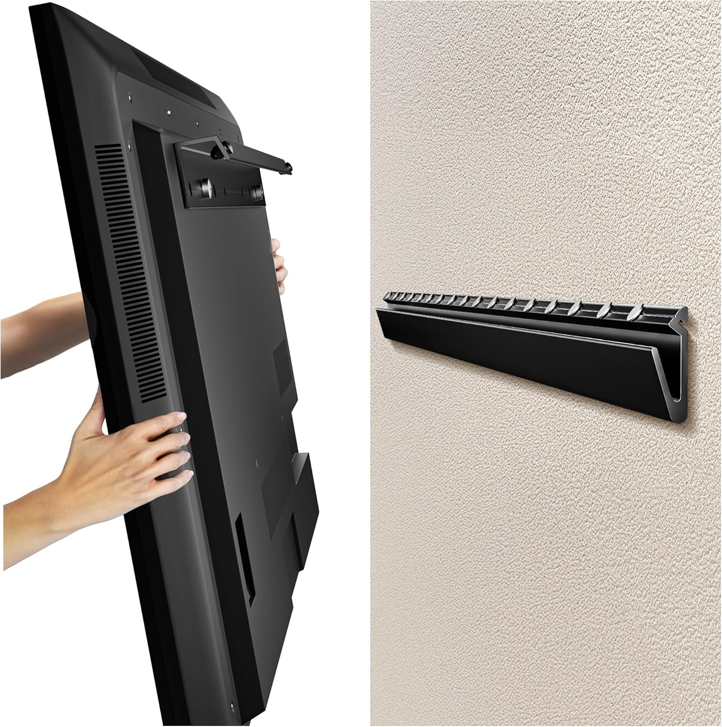 Auoace No Drill Drywall TV Wall Mount for 22 to 55 inch Small TV, up to 100 LBS, 1.1" Low Profile, No Stud Design, Easy Install with All Hardware, TVs Bracket for Most 32" 40" 43" 50" 52" 55" Screen