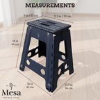 Inspired Living 18" Step Stool, Folding Step Stools for Adults, Plastic Foldable Step Stools Kids, Holds Up to 330 lbs, Collapsible Folding Stool for Kitchen, Bathroom, Bedroom (Navy, 18" High)
