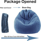 LPMOERA Bean Bag Chair Memory Foam Bean Bag Chairs for Kids/Teens with Filling Round Kids Bean Bag Chair for Living Room Bedroom College Dorm Reading Chair