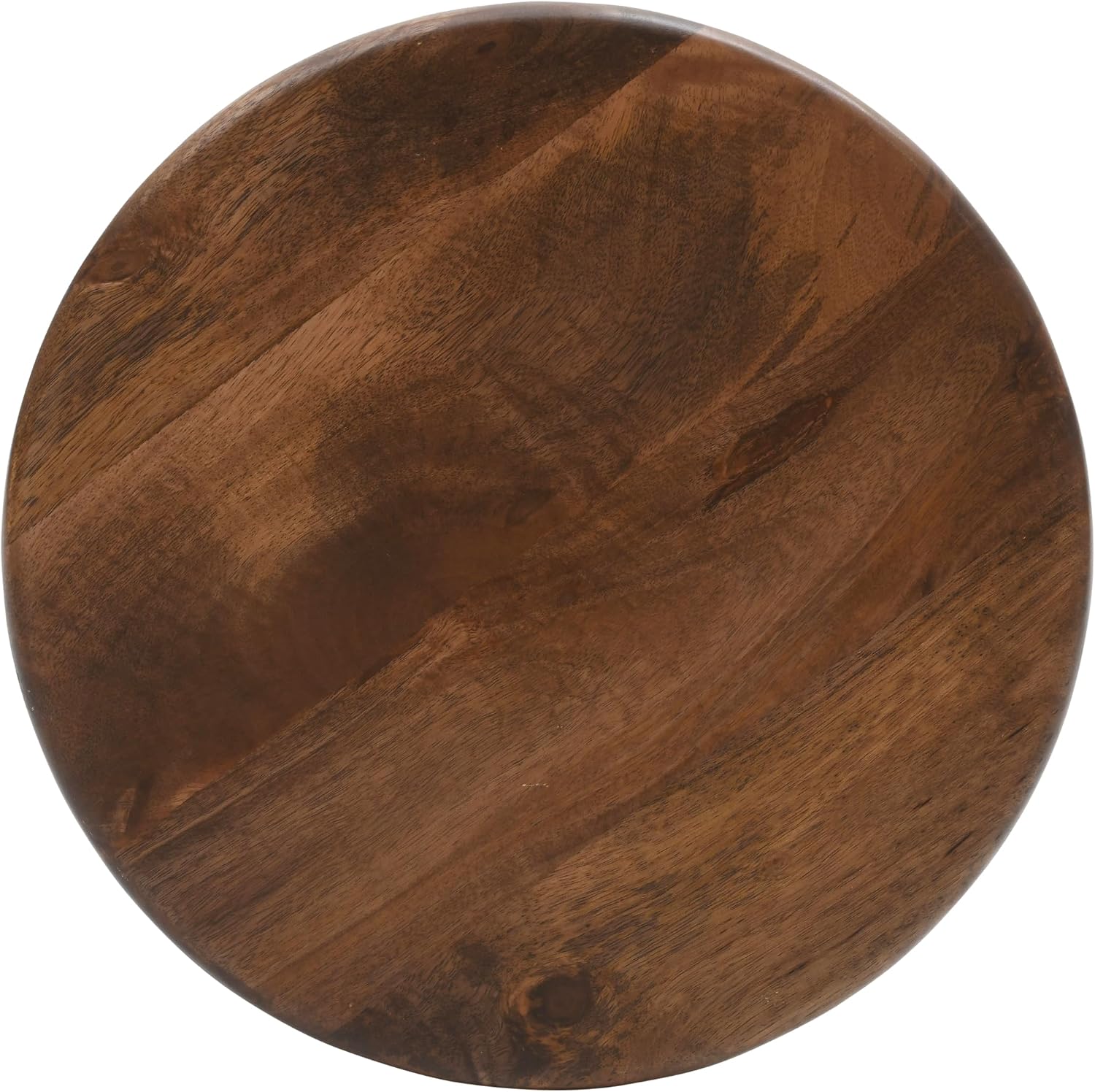 Jofran Aero Round Mid-Century Modern Solid Wood Accent End Table, Side Table for Living Room Bedroom, Small Nightstand, Chestnut