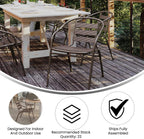 Flash Furniture Lila Bronze Metal Restaurant Stack Chair with Metal Slats
