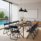 Karl home 10 Pcs Folding Chair, 300LBS Lightweight Foldable Plastic Chair, Reinforced Metal Frame Easy to Fold & Store for Indoor & Outdoor, Wedding, Party, Meeting Room, Patio and Garden, Black