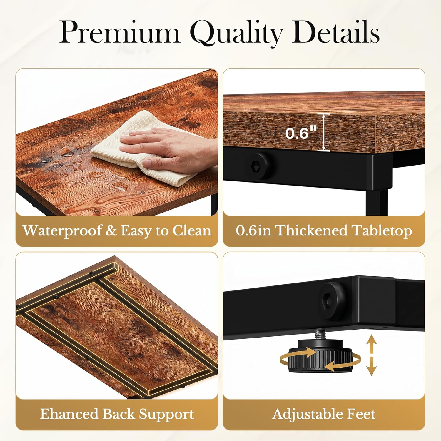 SUPER DEAL Nesting Tables Set of 3, Industrial C Shaped End Table Stackable Coffee Table Heavy Duty Metal Frame for Small Space, Living Room, Bedroom, Side Table Tray for Laptop Snack, Rustic Brown