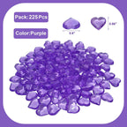 Purple Heart Shaped Acrylic Gems,Vase Fillers,225 PCS | Vase Fillers for Centerpieces, Heart Table Scatter Decorations, Valentine's Day, Wedding, Bridal Shower Party Supplies