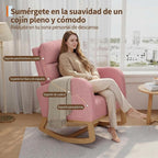 Garvee Rocking Chair, Teddy Fleece Glider Chair with Side Pockets, Nursery Chair with Pillow, Rocking Accent Armchair for Living Room Bedroom Nursing Room, Pink