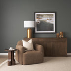 Mercana Cayson Dark Brown Sculptural Round Accent Table