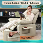 Dual Motor Recliner Chair with Heat & Massage,Faux Leather Power Lift Recliner Chair for Elderly,Cup Holder Tray,Phone Holder,Detachable Armrests,USB & Type-C Ports,Pillow(White Leather)