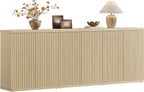 SICOTAS Buffet Cabinet with Storage Accent Sideboard Modern Credenza with Doors & Shelves Fluted Media Console Mid Century Coffee Bar Table for Living Room Kitchen Dining Room Hallway