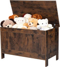 VEVOR Kids Storage Bench, Wooden Toy Box Chest, Large Storage Cabinet with Safety Hinge, Toddlers Retro Storage Bench for Playroom, Living Room or Entryway, 29.7 x 15.3 x 18.9 in, Easy Assembly, Brown