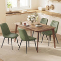 VASAGLE Dining Chairs Set of 4, Upholstered Kitchen Chairs, Synthetic Leather, Max. Load 264 lb, Steel Legs, Curved Backrest, for Dining Room, Forest Green and Ink Black ULDC090CH02-2J