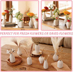 8 Pack Ceramic Bud Vase, White Ceramic Vase Modern Mini Bud Vase in Bulk for Centerpieces, Small White Vase for Flowers Pampas Grass, Wedding, Home