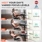 CAPOT Ergonomic Mesh Office Chair, Adjustable Lumbar High Back Desk Chair 400lbs, 4D Flip-up Arms, 3-Level Tilt Backrest, 3D Headrest, PU Wheels, Swivel Rolling Computer Seating for Long Desk Work