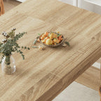 Dinner Table for 6-8 People, Kitchen and Dining Room Furniture, 78.7" Conference Desk Table with Sturdy Pedestal Base, Large Rectangular Tables for Kitchen, Dining Room, Natural