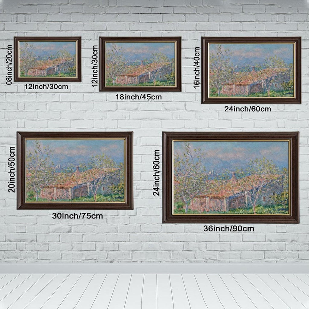 SESAG Claude Monet Art Print Gardener S House at Antibes Prints Posters Canvas Deco Paintings Vintage Wall Art For Living Room Bedroom Office Hanging Frame 8" L X 12" W